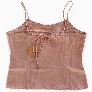 NWT Honey Punch Floral Lace Cami Top in Mauve